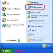 Windows XP Mode, Start, My Computer
